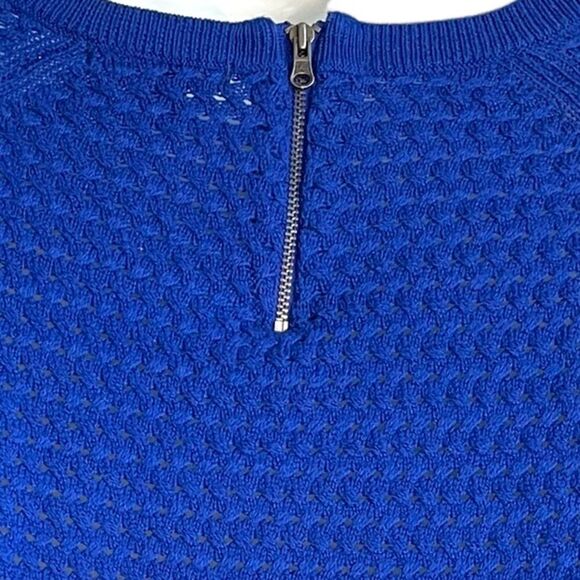 American Eagle Basketweave Knit Crewneck Sweater Royal Blue Medium - Picture 5 of 9